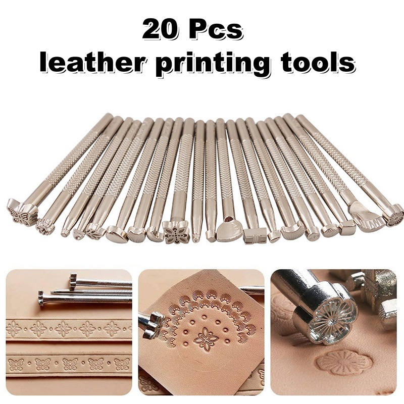 Leatherwork Tool Kit - 20 stuks lederen stempelgereedschap leerbewerking zadel