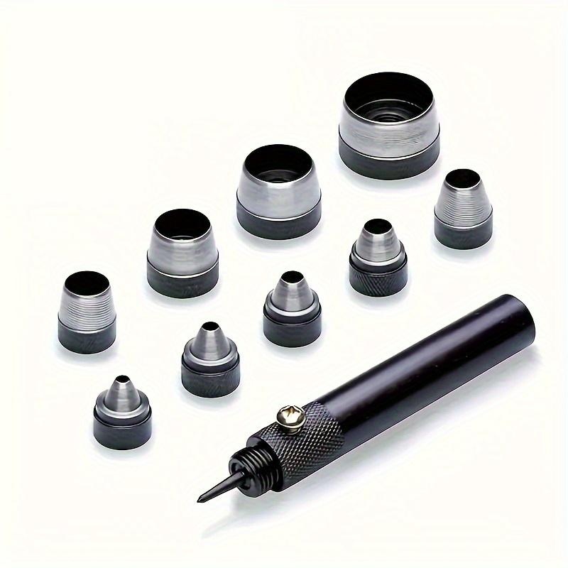 Leatherwork Hole Punch - 10-delige holle ponsset, robuust lederen gatenponsgereedschap,