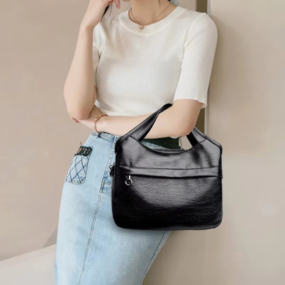 Leatherworking Classic - Klassieke Kunstleren Tote Bag met Meerdere