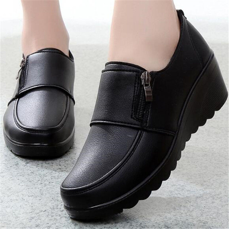 Leather Work Flats Women - Nieuwe Lente Damesschoenen Mode Casual Dames