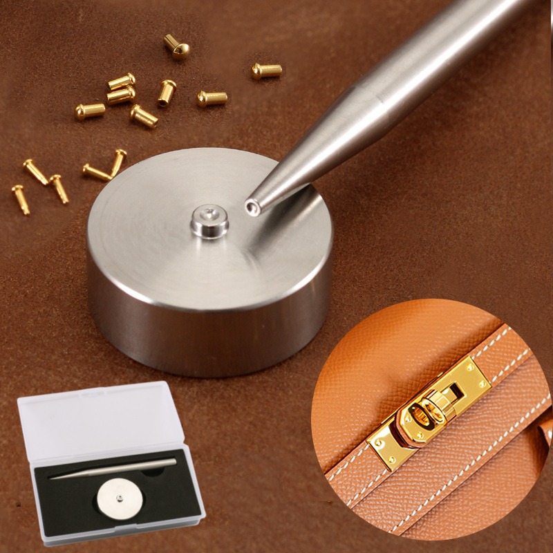 Leatherwork Tool Kit - Roestvrijstalen nagelinstallatie armatuurset Handgemaakte lederen gereedschappen