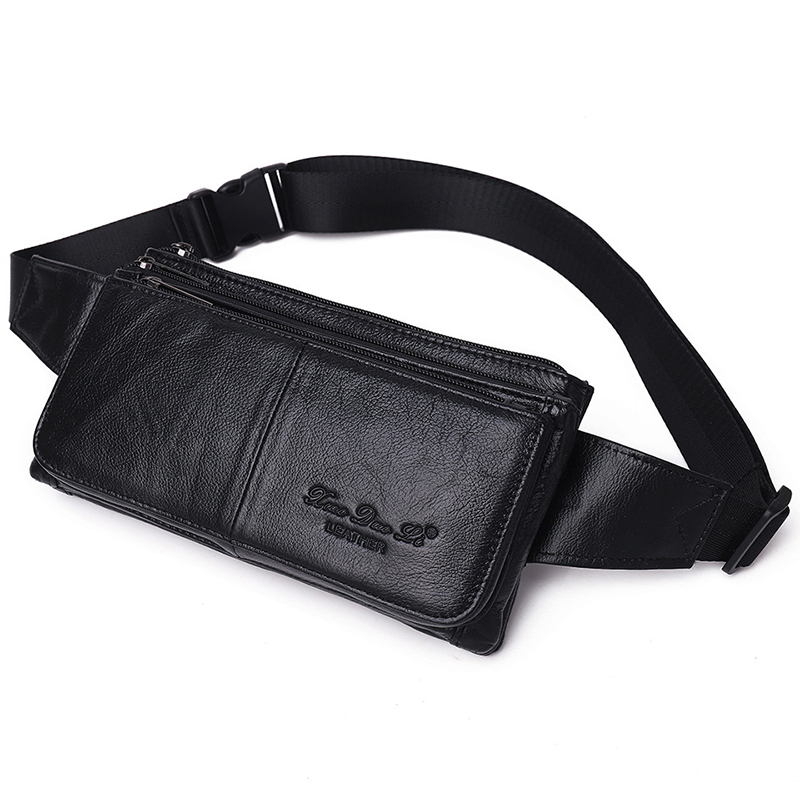 Leatherwork Belt - Herentas heuptas riemtas portemonnee echt leder