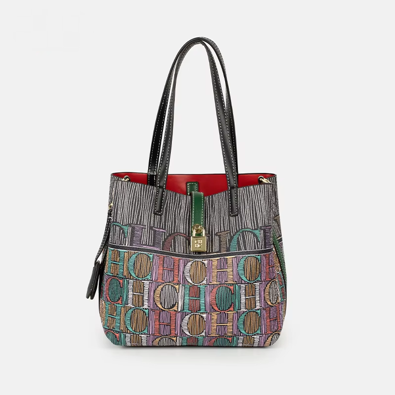 Leatherworking Classic - CH Art Color bedrukte handtas Effen