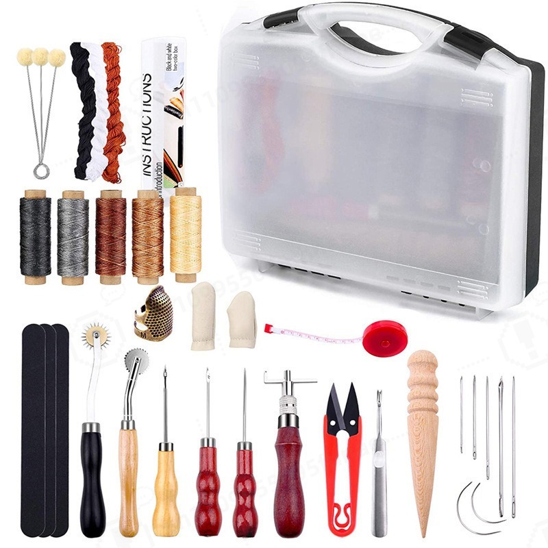 Leatherwork Hole Punch - DIY Lederbewerking Handnaaigereedschapset Basis Lederbewerkingsset Prikijzer