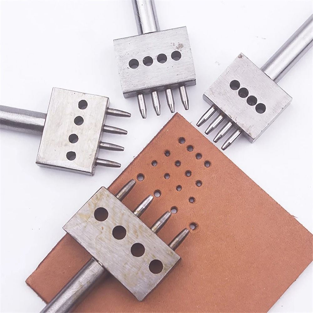 Leatherwork Hole Punch - 1 Stuks 2/4/6 Tands Lederpons Gereedschap