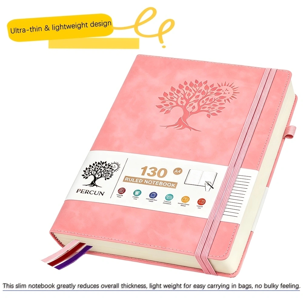 Leather Work Diary - A4 Gelinieerd Hardcover Dagboek, Kunstleer PU
