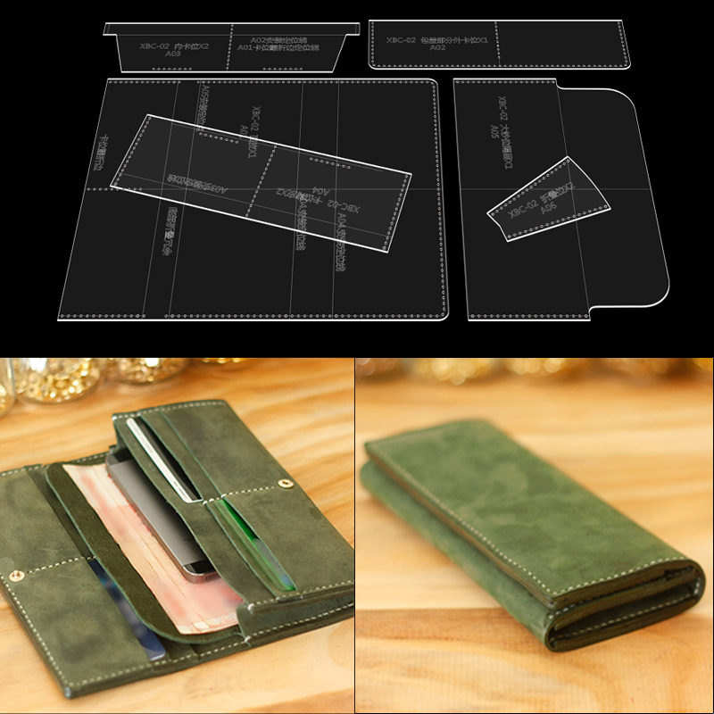 Leatherwork Tool Kit - YOMDID lange portemonnee sjabloon lederen gereedschap