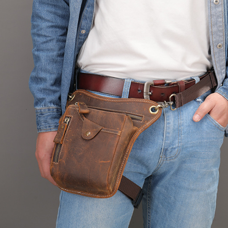 Leatherwork Belt - Vintage Pu Lederen Heuptas Drop Beenzak