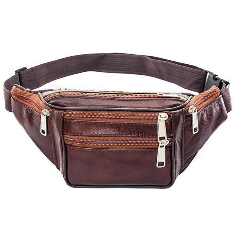 Leatherwork Belt - Lederen Heren Taille Borsttas Dunne Buitensporten