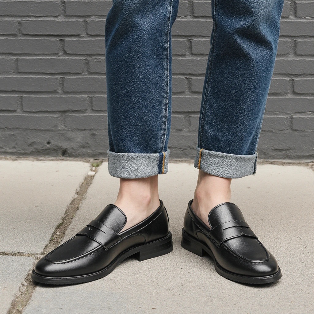 Heren zwarte penny loafers, kl - Leatherworking Classic recensie en prijs