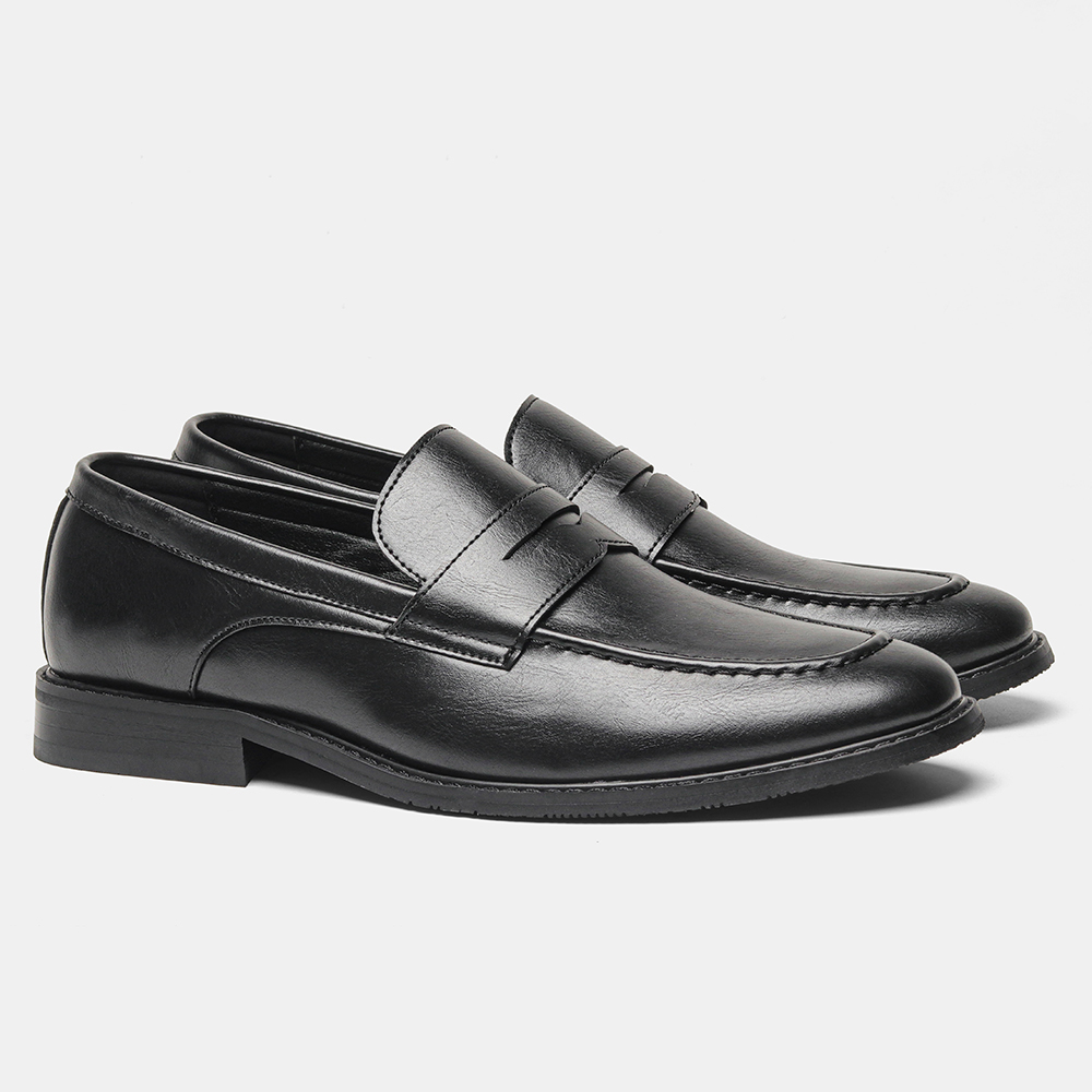 Heren zwarte penny loafers, kl - Leatherworking Classic recensie en prijs