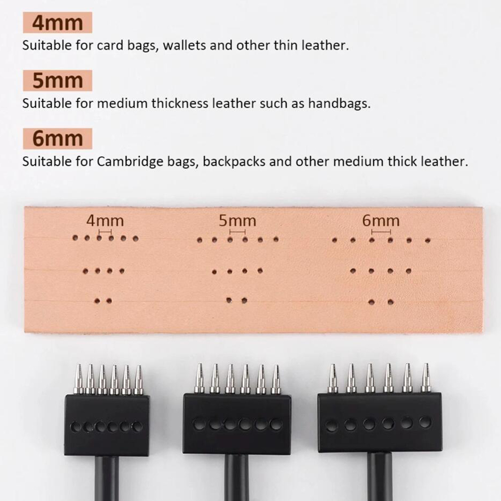Zwarte Prong Punch Tool Set 3  - Leatherwork Tool Kit recensie en prijs