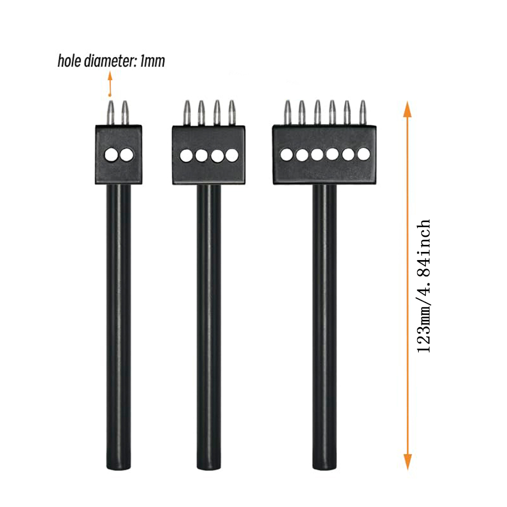 Zwarte Prong Punch Tool Set 3  - Leatherwork Tool Kit recensie en prijs