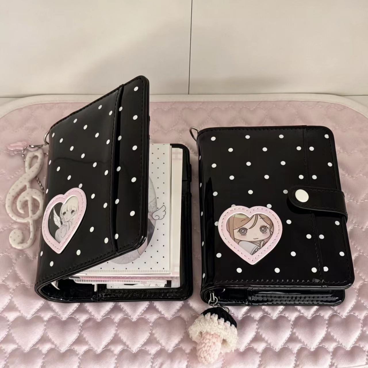 Koreaanse stijl polkadot hart  - Leather Work Diary recensie en prijs