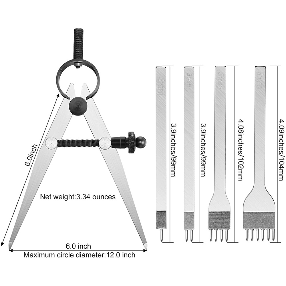 Lederen beitelset, Prong Diamo - Wing Divider Stitch recensie en prijs
