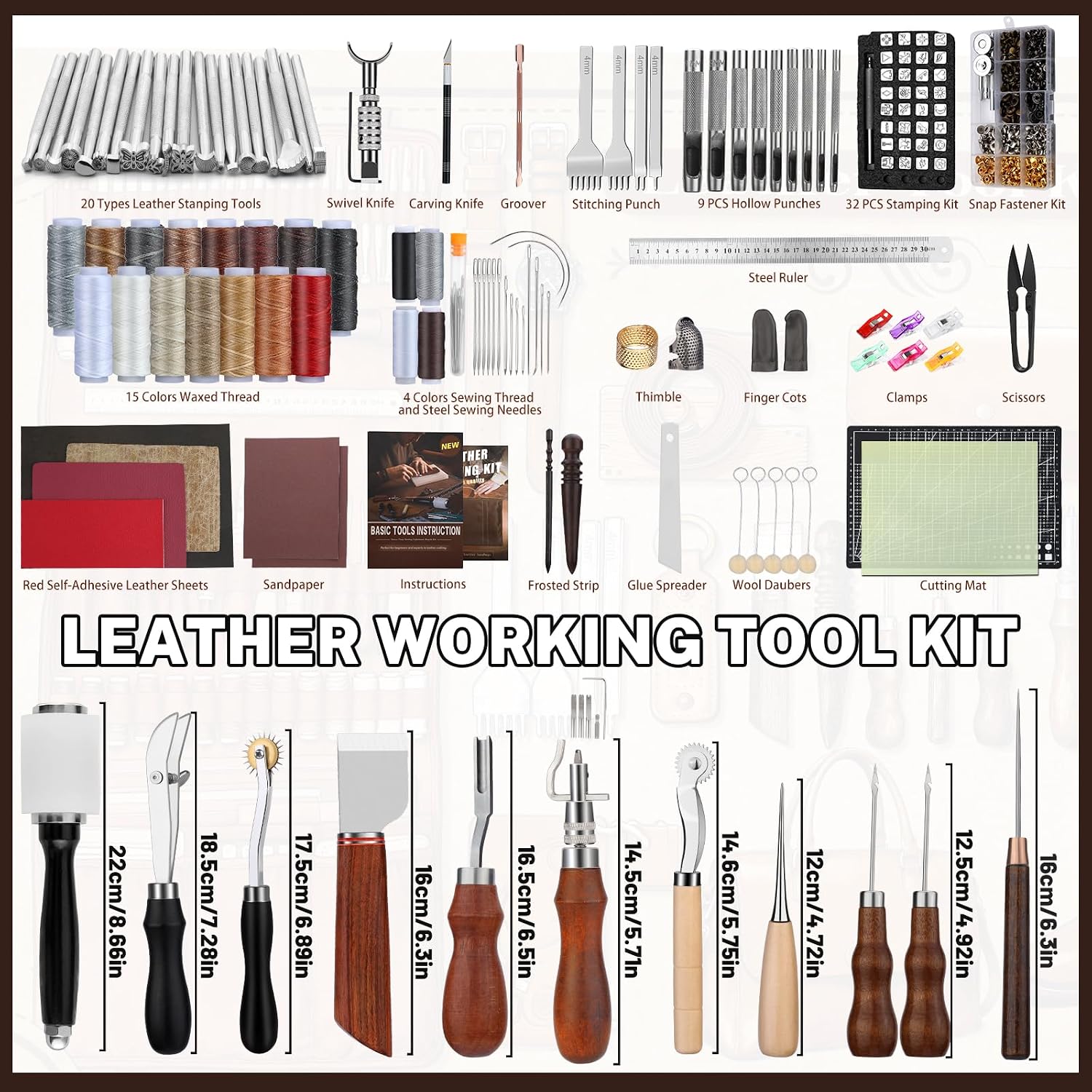 Lederbewerkingsset, lederbewer - Leatherwork Tool Kit recensie en prijs